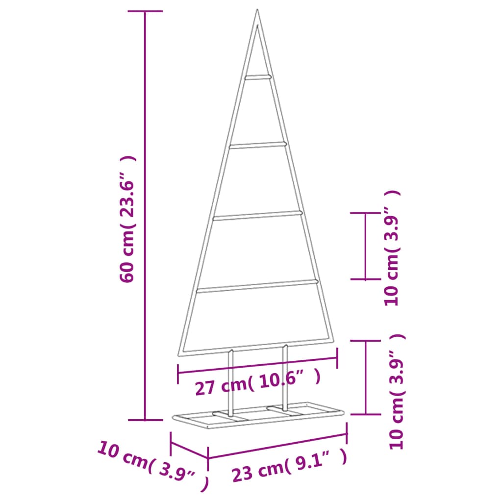 vidaXL Metalowa choinka świąteczna, do dekoracji, czarna, 60 cm