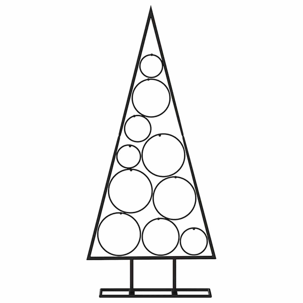 vidaXL Metalowa choinka świąteczna, do dekoracji, czarna, 90 cm