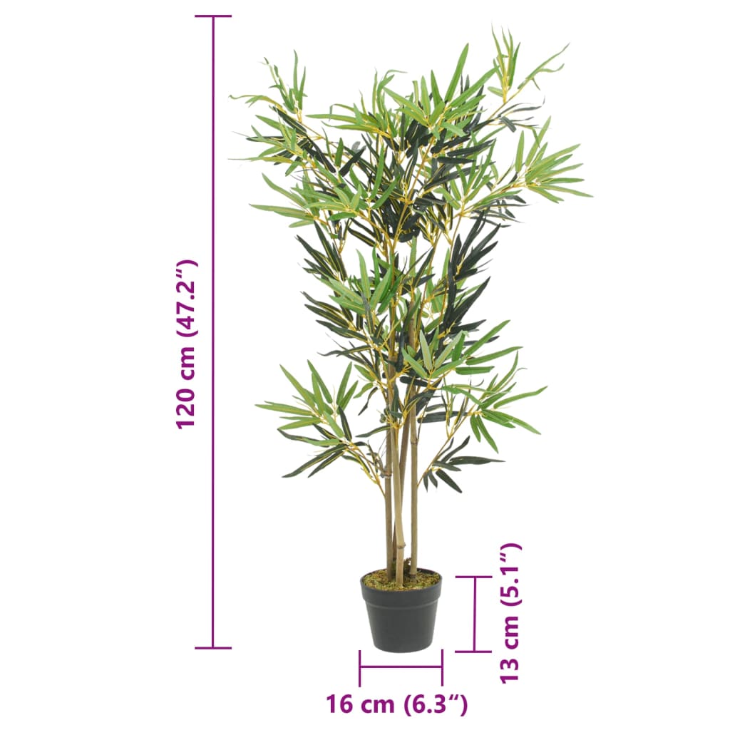 vidaXL Sztuczny bambus, 552 liście, 120 cm, zielony