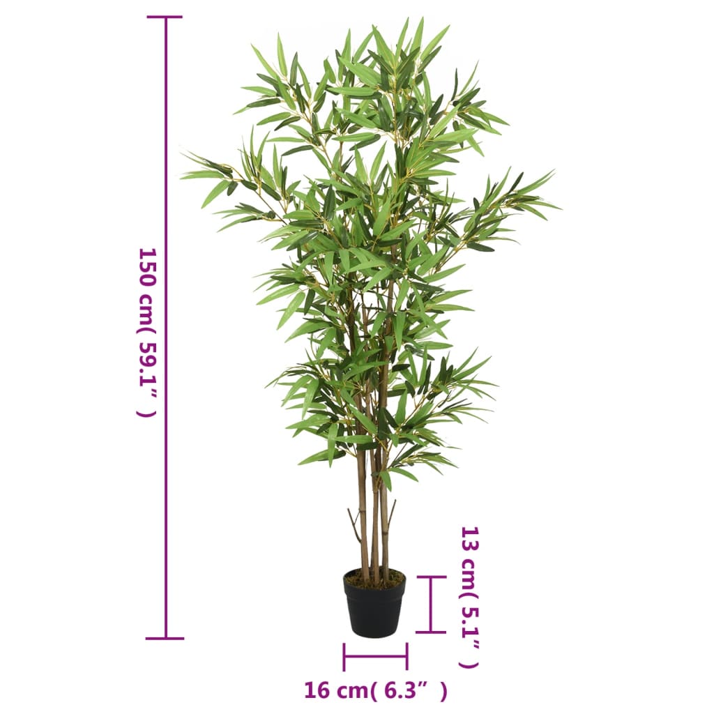 vidaXL Sztuczny bambus, 828 liści, 150 cm, zielony