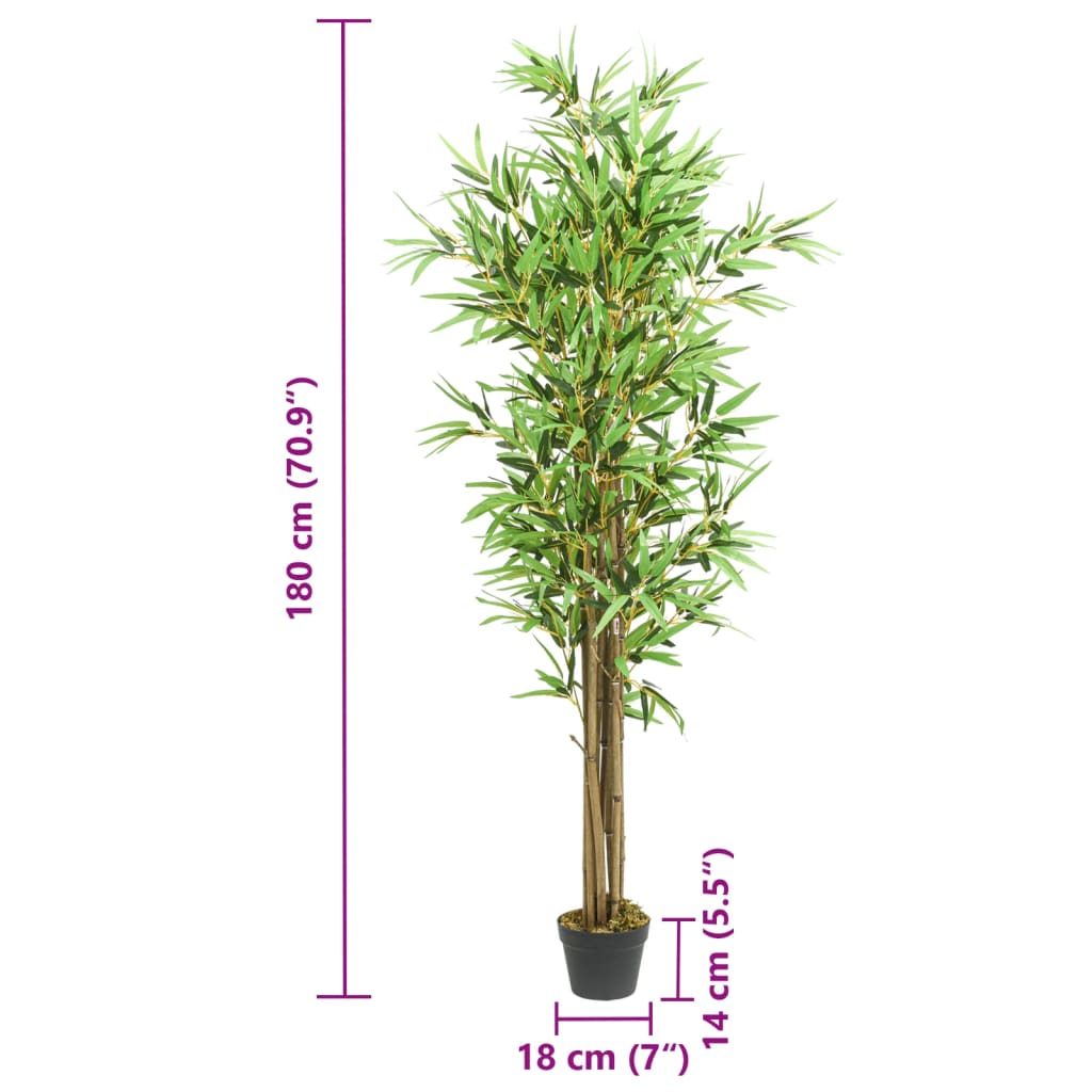 vidaXL Sztuczny bambus, 1288 liści, 180 cm, zielony