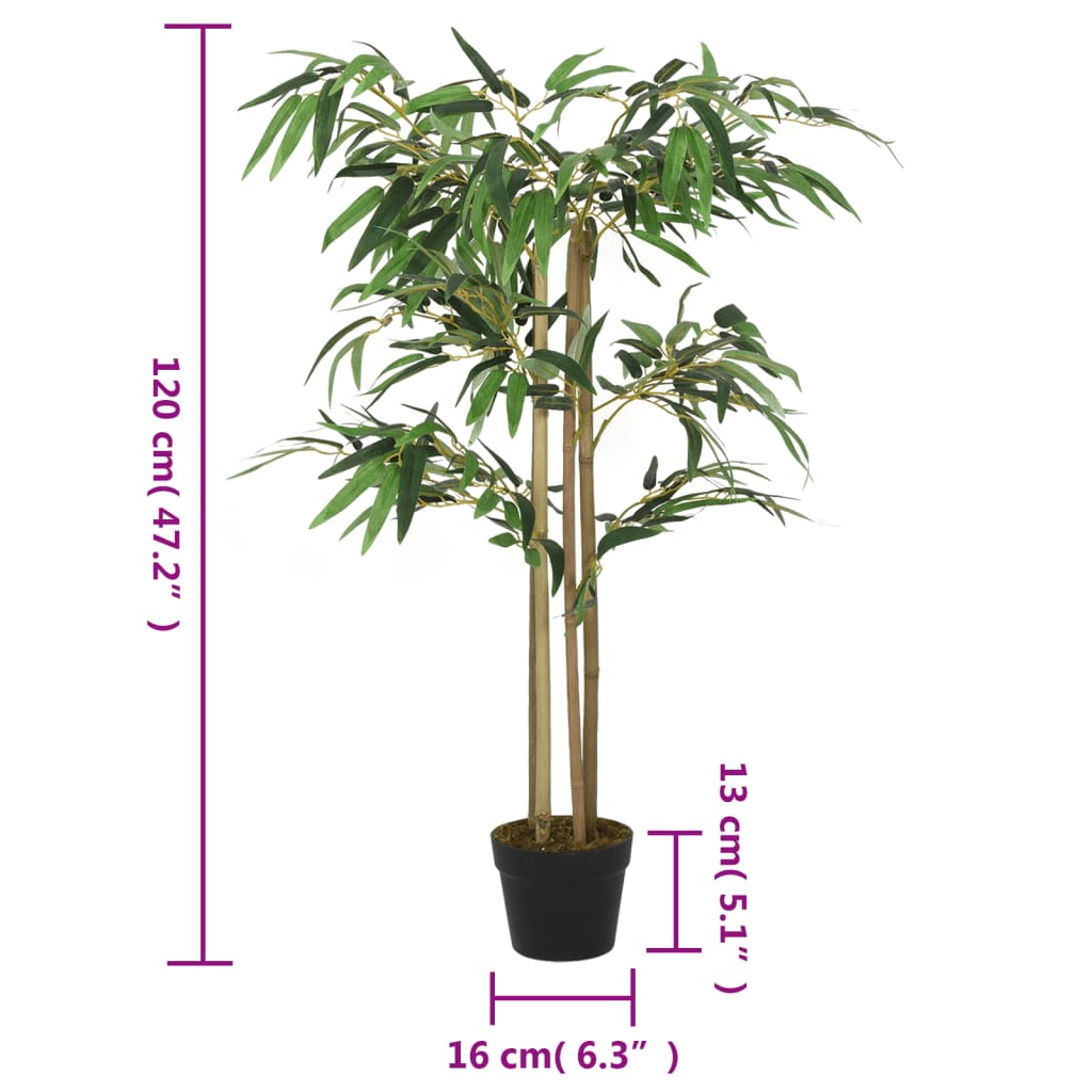 vidaXL Sztuczny bambus, 760 liści, 120 cm, zielony