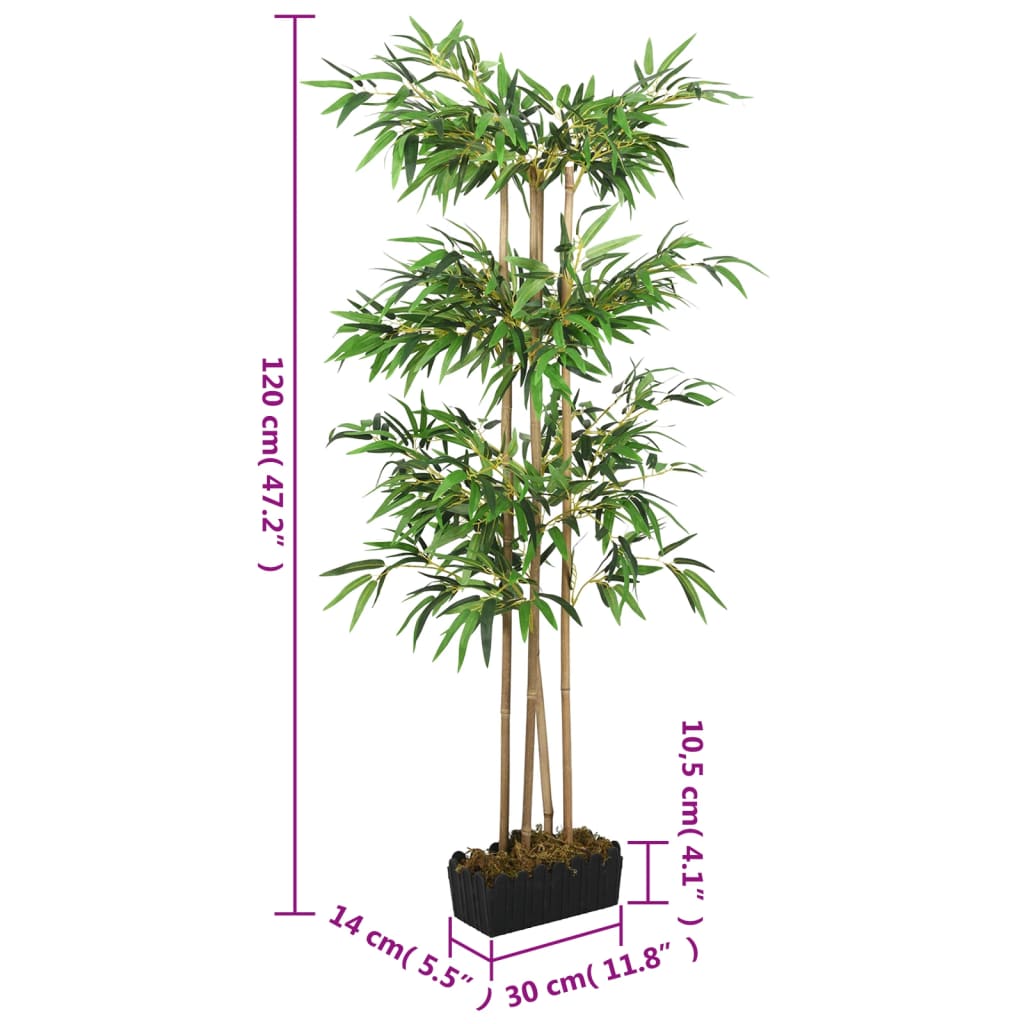vidaXL Sztuczny bambus, 760 liści, 120 cm, zielony