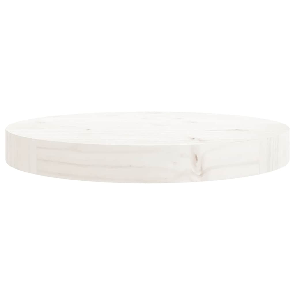 vidaXL Blat stołu, okrągły, biały, Ø30x3 cm, lite drewno sosnowe