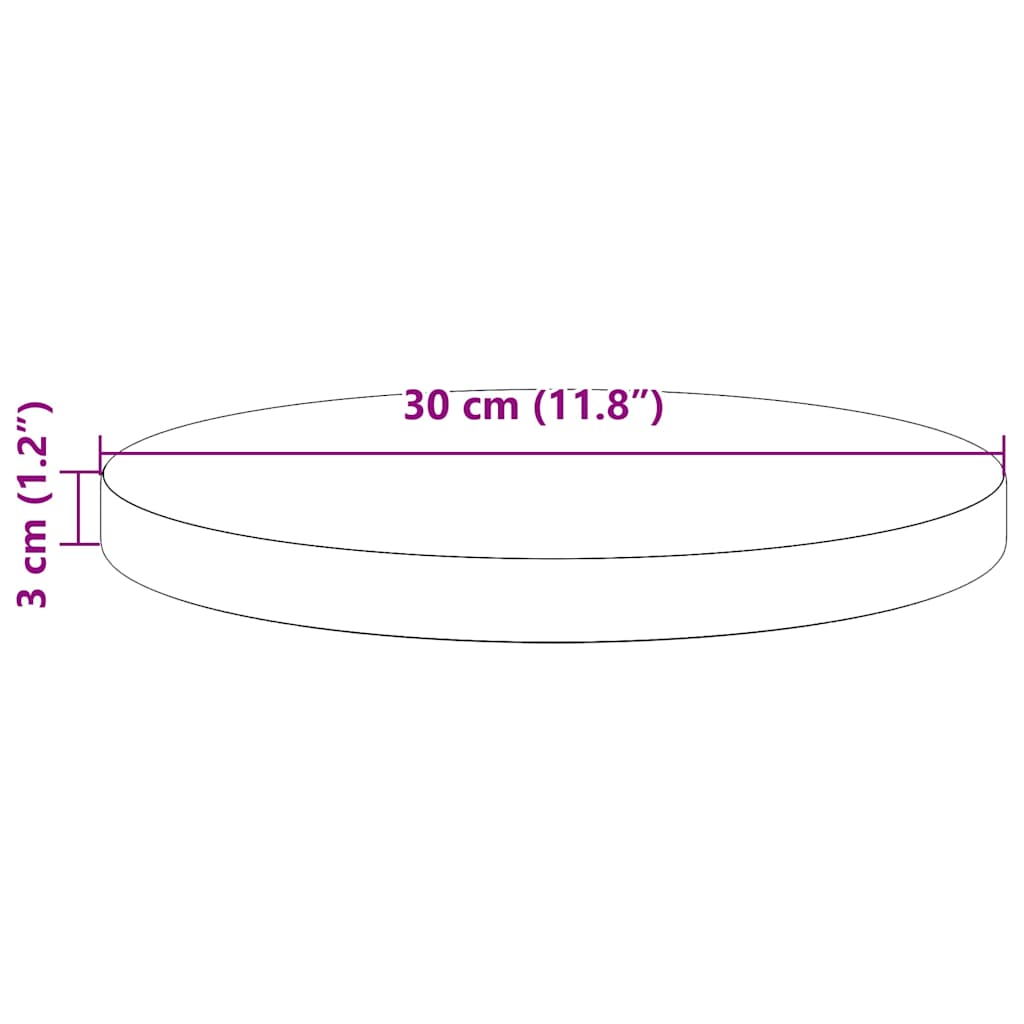 vidaXL Blat stołu, okrągły, biały, Ø30x3 cm, lite drewno sosnowe