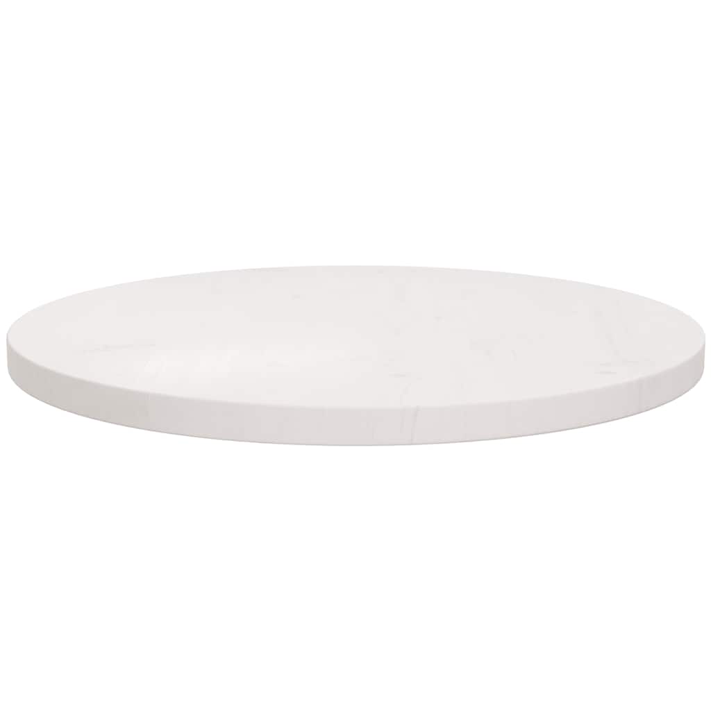 vidaXL Blat stołu, okrągły, biały, Ø50x3 cm, lite drewno sosnowe