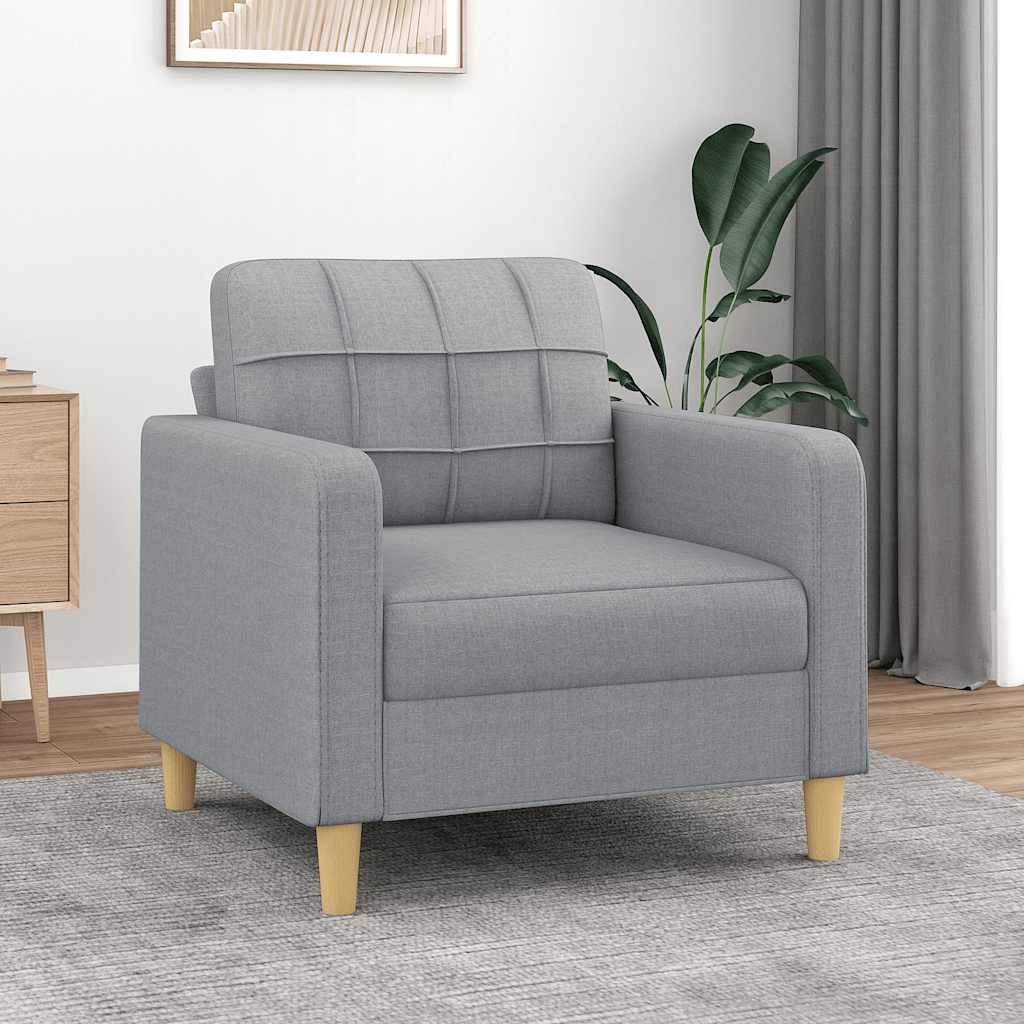 vidaXL Fotel, jasnoszary, 60 cm, obity tkaniną