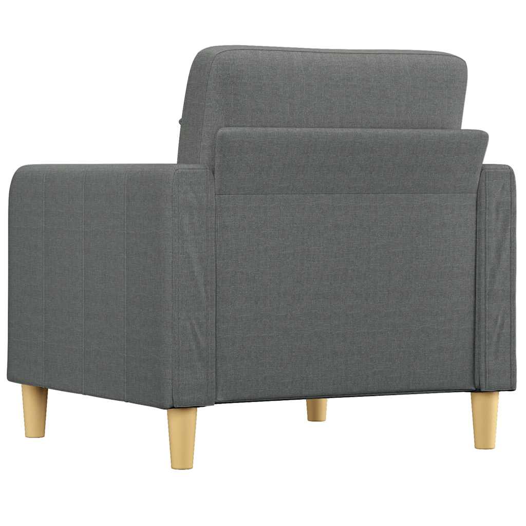 vidaXL Fotel, ciemnoszary, 60 cm, obity tkaniną