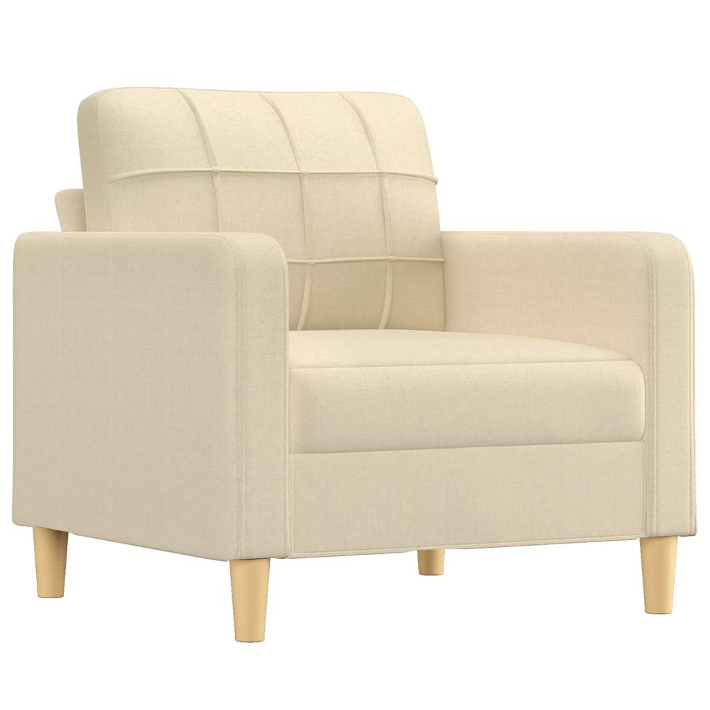 vidaXL Fotel, kremowy, 60 cm, obity tkaniną