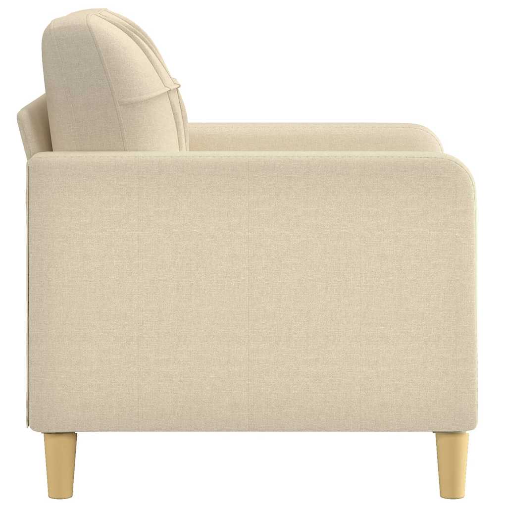 vidaXL Fotel, kremowy, 60 cm, obity tkaniną