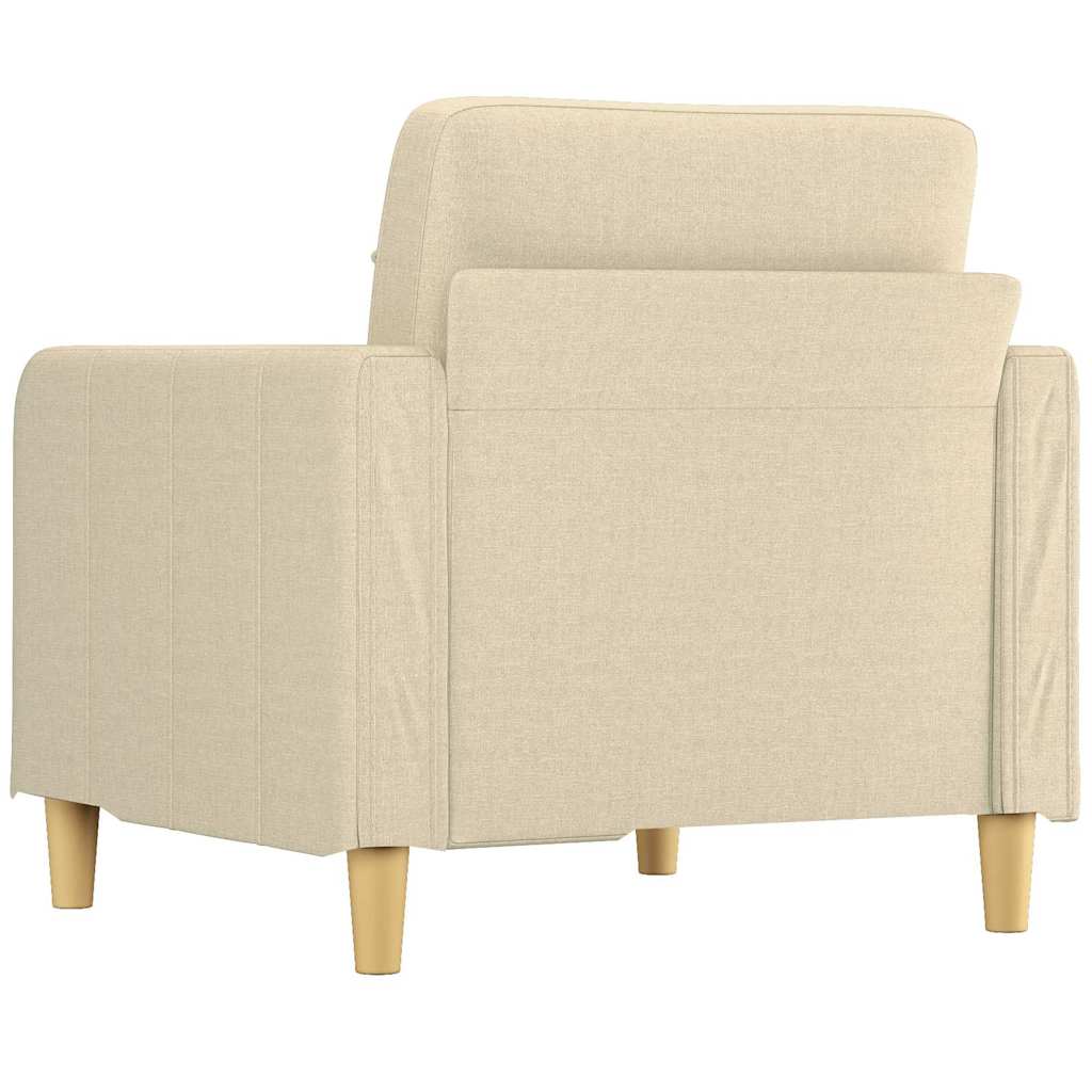 vidaXL Fotel, kremowy, 60 cm, obity tkaniną