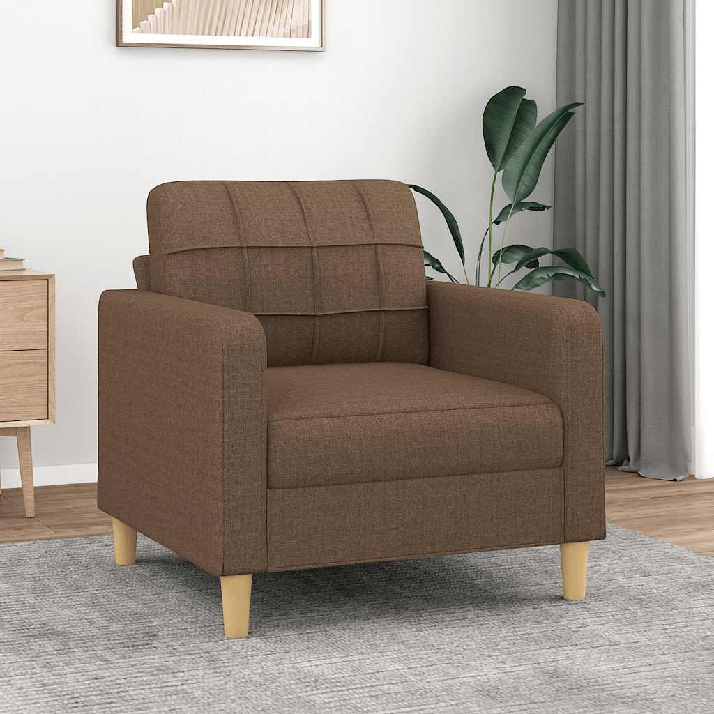 vidaXL Fotel, brązowy, 60 cm, obity tkaniną