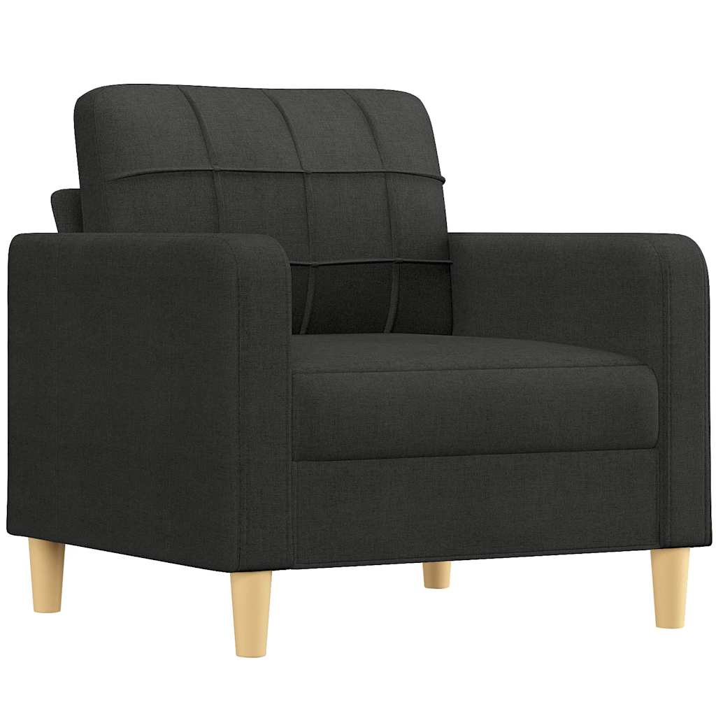 vidaXL Fotel, czarny, 60 cm, obity tkaniną