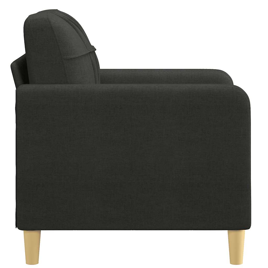 vidaXL Fotel, czarny, 60 cm, obity tkaniną