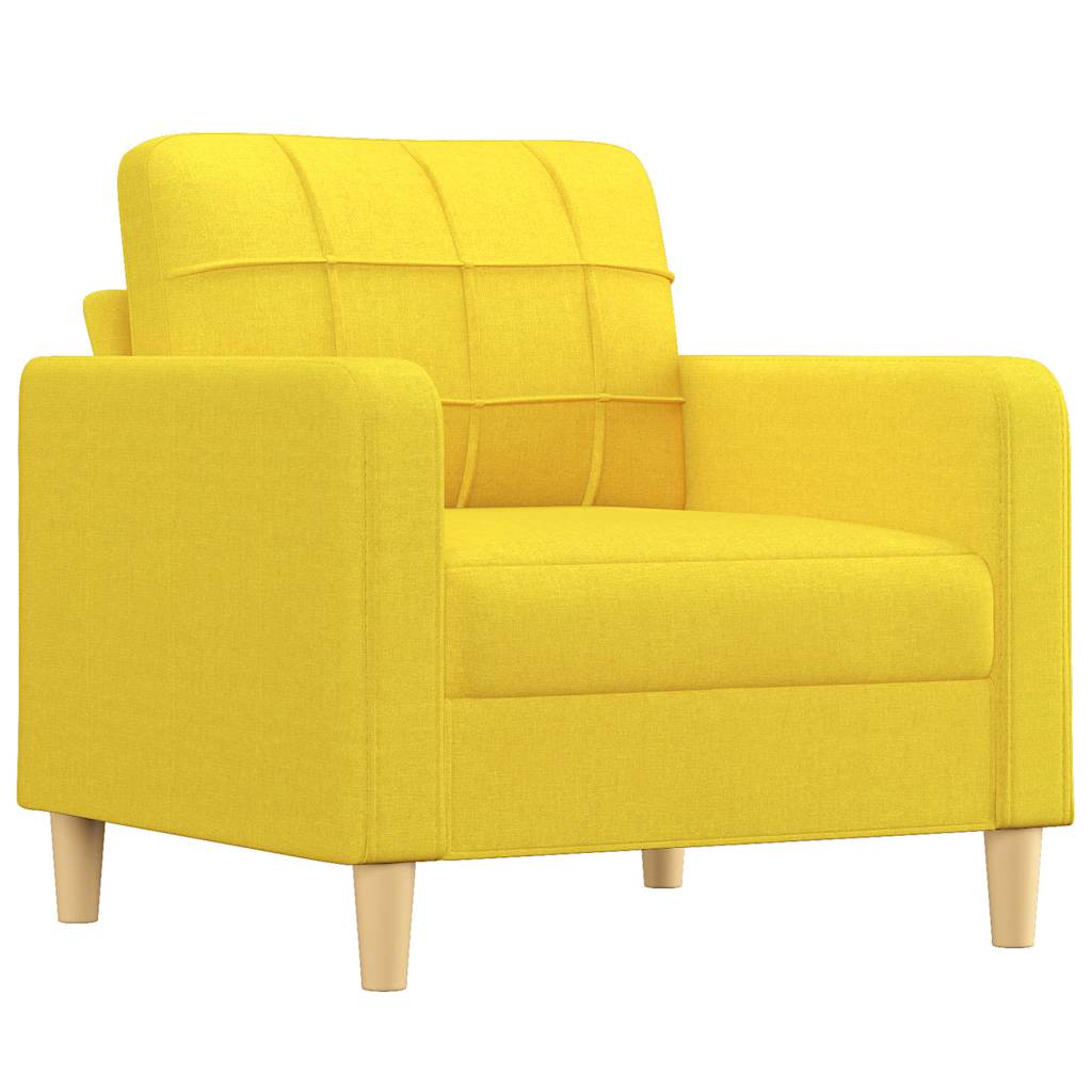 vidaXL Fotel, jasnożółty, 60 cm, obity tkaniną