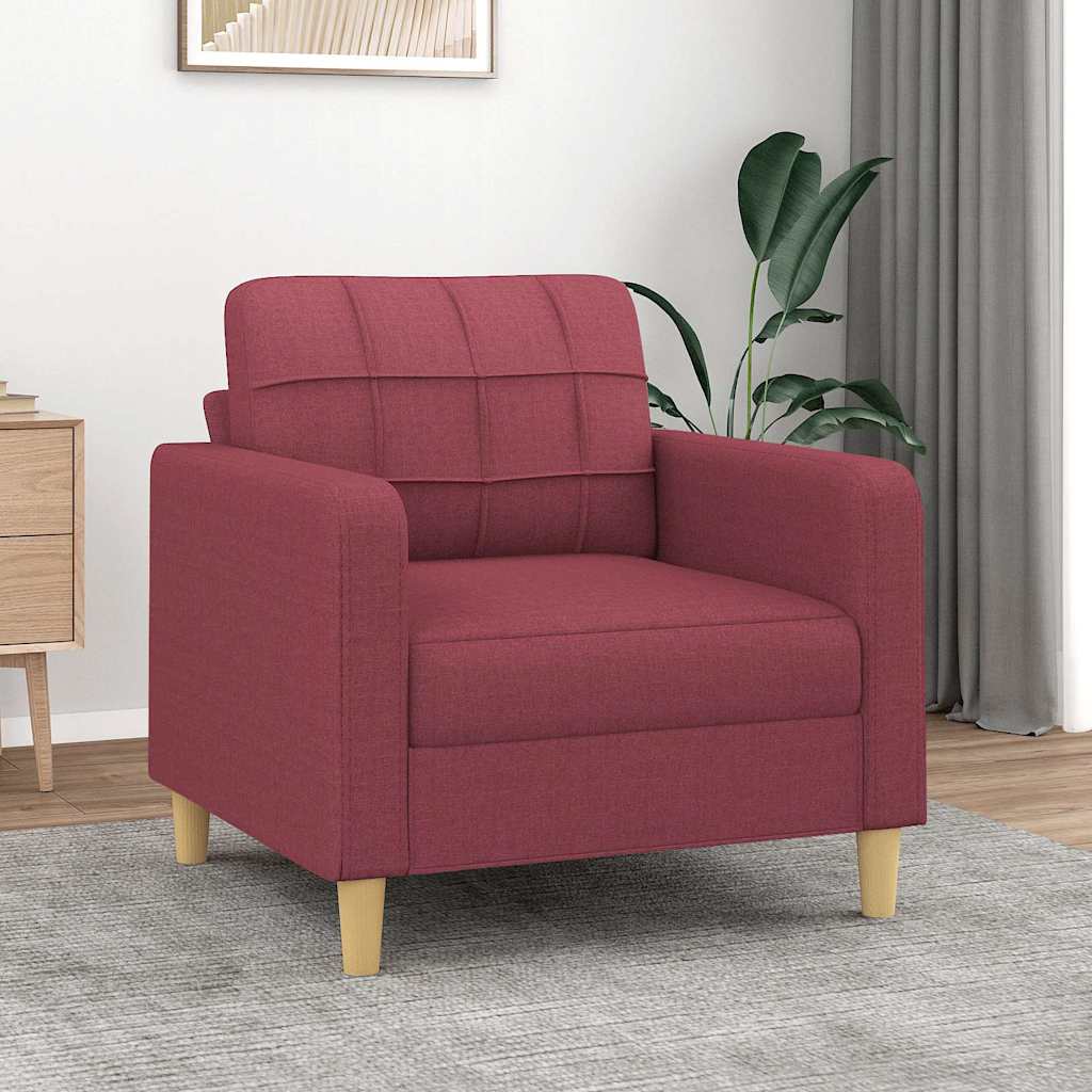 vidaXL Fotel, winna czerwień, 60 cm, obity tkaniną