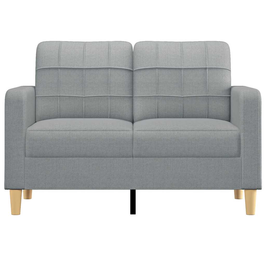 vidaXL Sofa 2-osobowa, jasnoszara, 120 cm, tapicerowana tkaniną