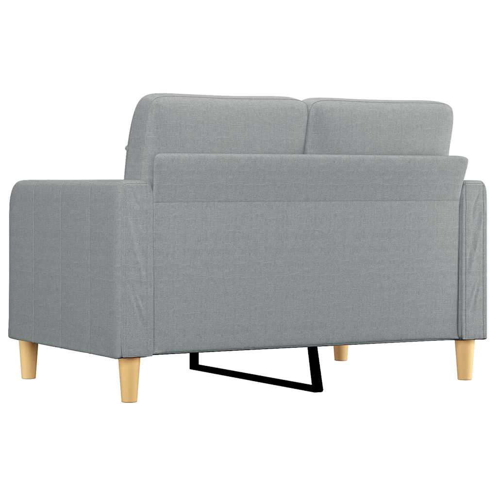 vidaXL Sofa 2-osobowa, jasnoszara, 120 cm, tapicerowana tkaniną