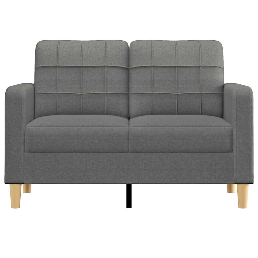 vidaXL Sofa 2-osobowa, ciemnoszara, 120 cm, tapicerowana tkaniną