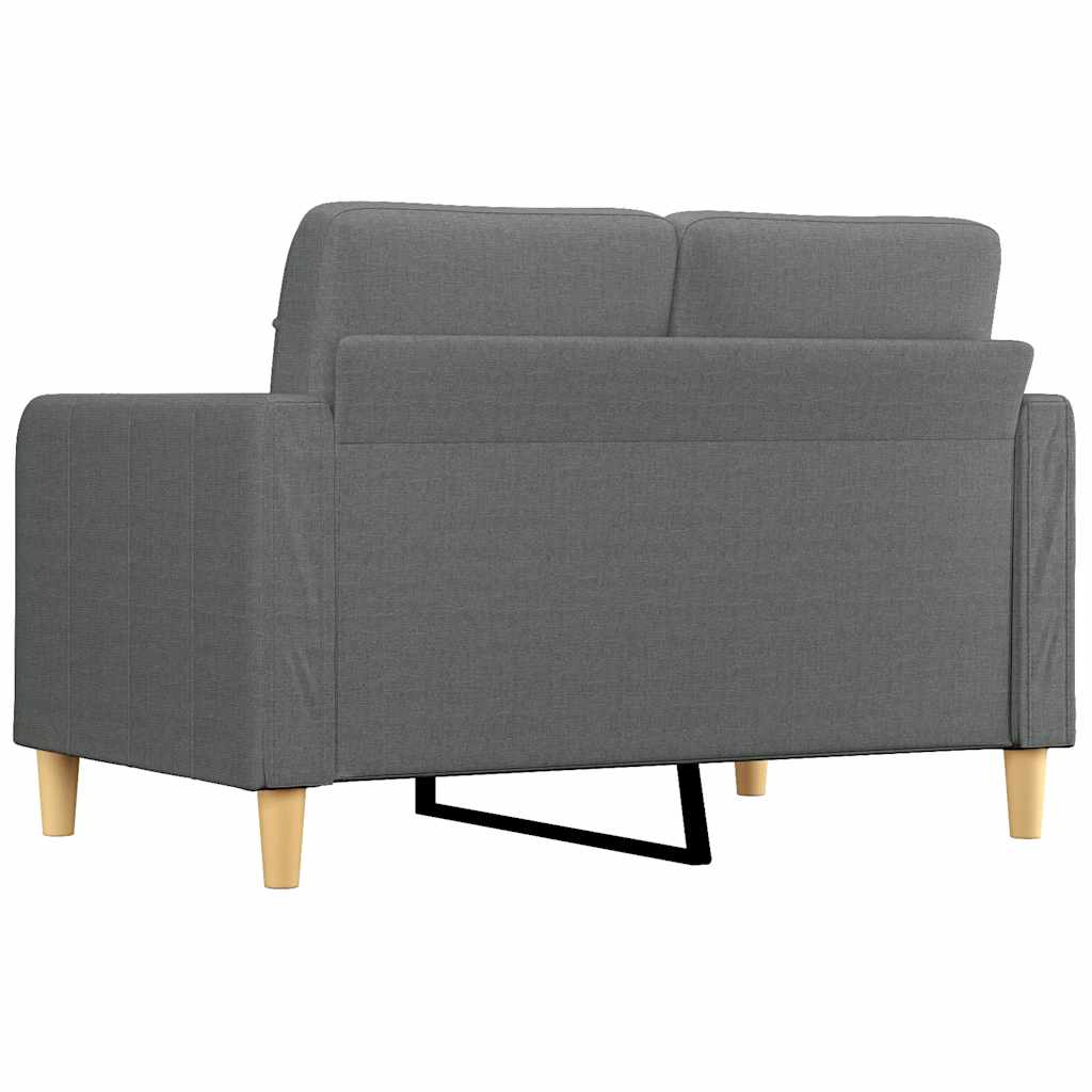 vidaXL Sofa 2-osobowa, ciemnoszara, 120 cm, tapicerowana tkaniną