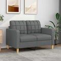 vidaXL Sofa 2-osobowa, ciemnoszara, 120 cm, tapicerowana tkaniną