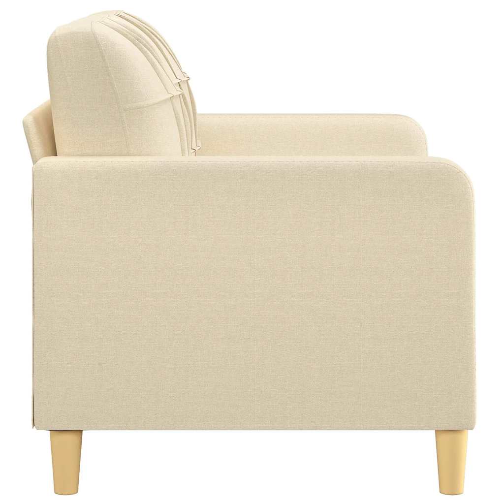 vidaXL 2-osobowa sofa, kremowa, 120 cm, tapicerowana tkaniną