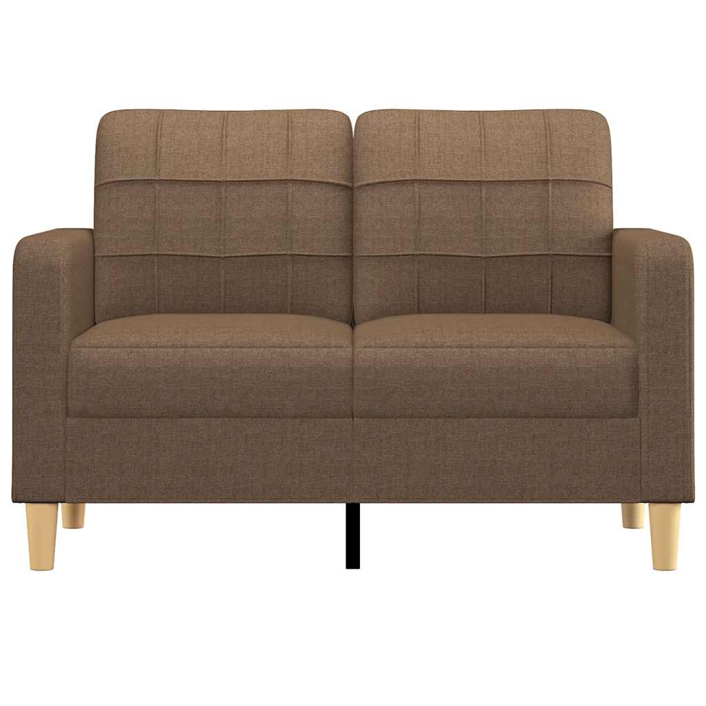 vidaXL Sofa 2-osobowa, brązowa, 120 cm, tapicerowana tkaniną