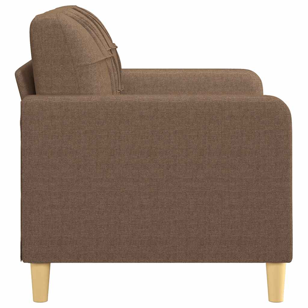 vidaXL Sofa 2-osobowa, brązowa, 120 cm, tapicerowana tkaniną