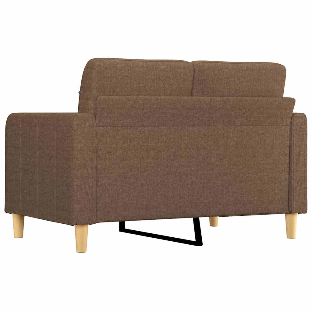 vidaXL Sofa 2-osobowa, brązowa, 120 cm, tapicerowana tkaniną
