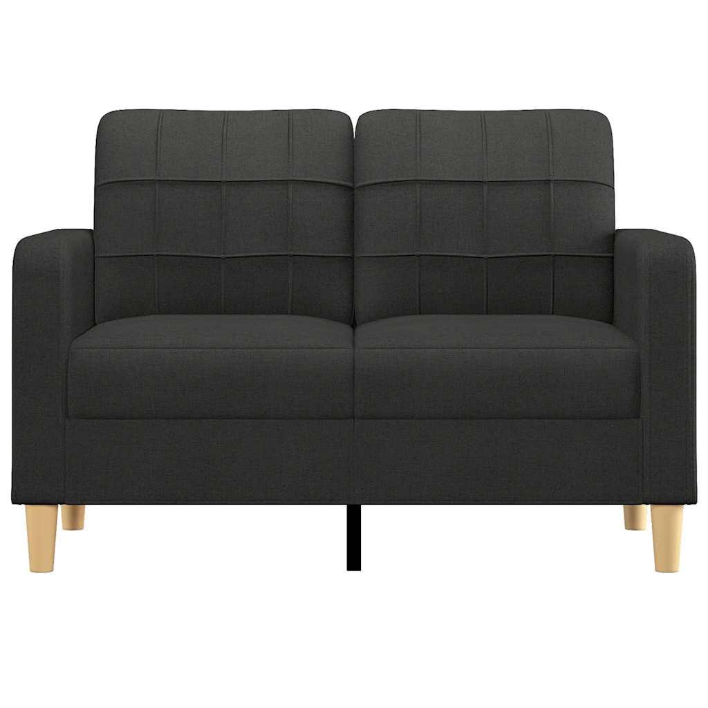 vidaXL Sofa 2-osobowa, czarna, 120 cm, tapicerowana tkaniną