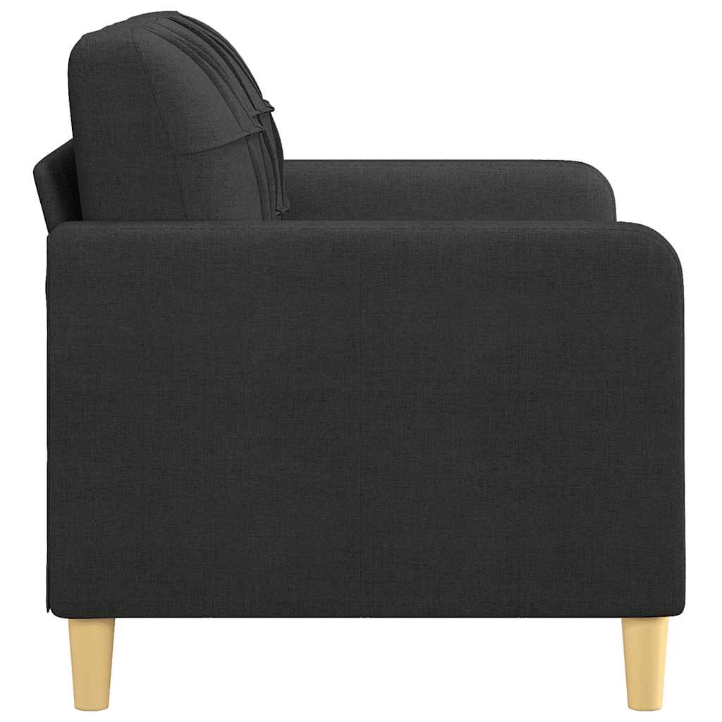 vidaXL Sofa 2-osobowa, czarna, 120 cm, tapicerowana tkaniną