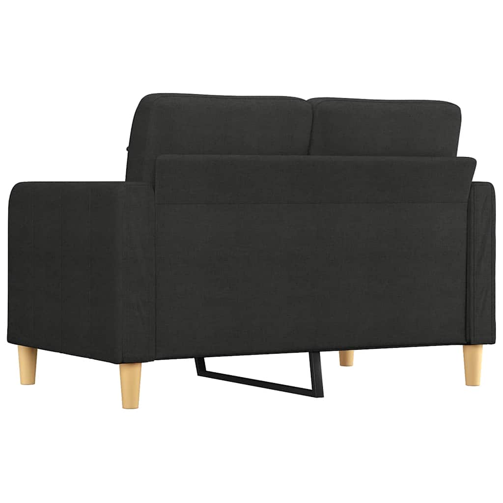 vidaXL Sofa 2-osobowa, czarna, 120 cm, tapicerowana tkaniną