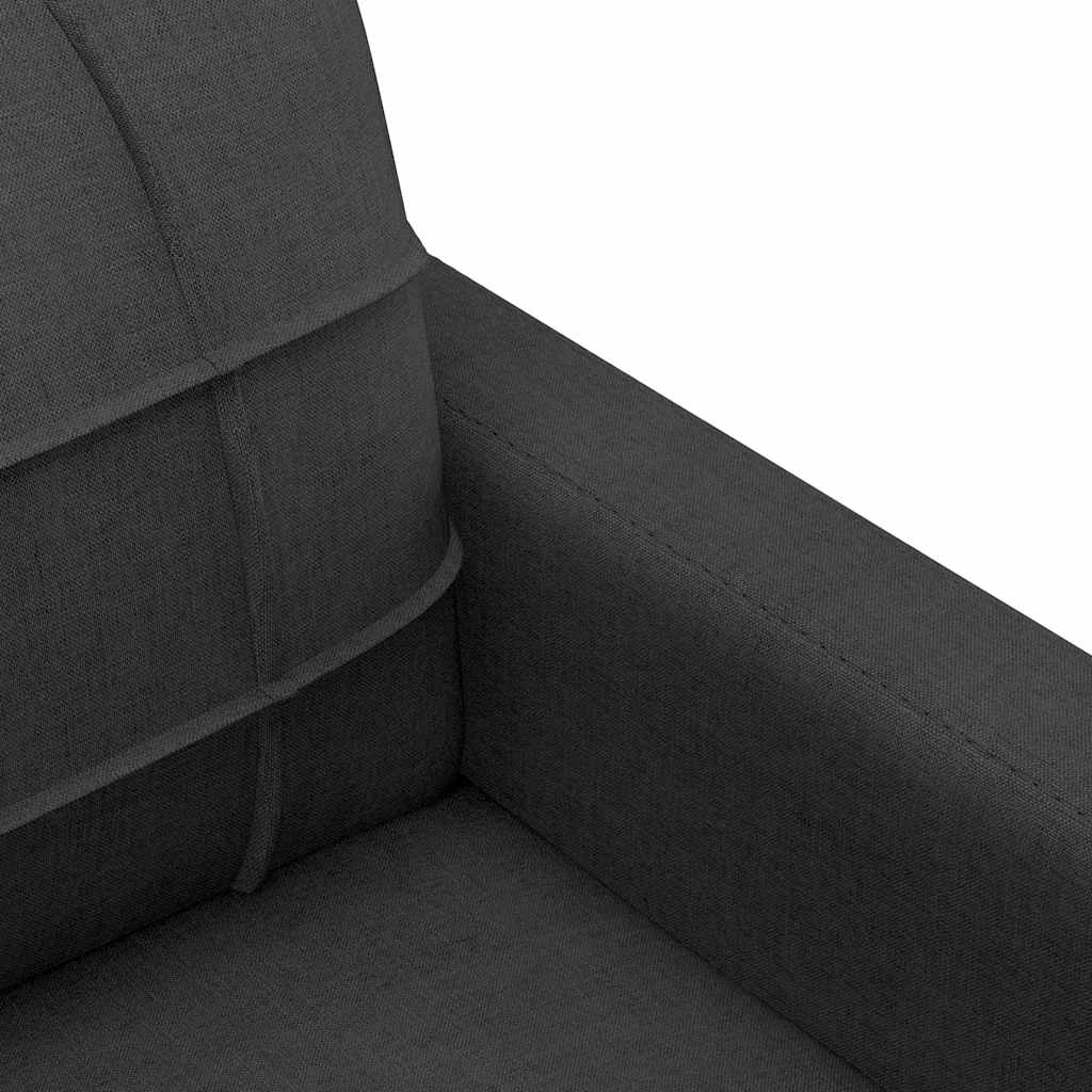 vidaXL Sofa 2-osobowa, czarna, 120 cm, tapicerowana tkaniną