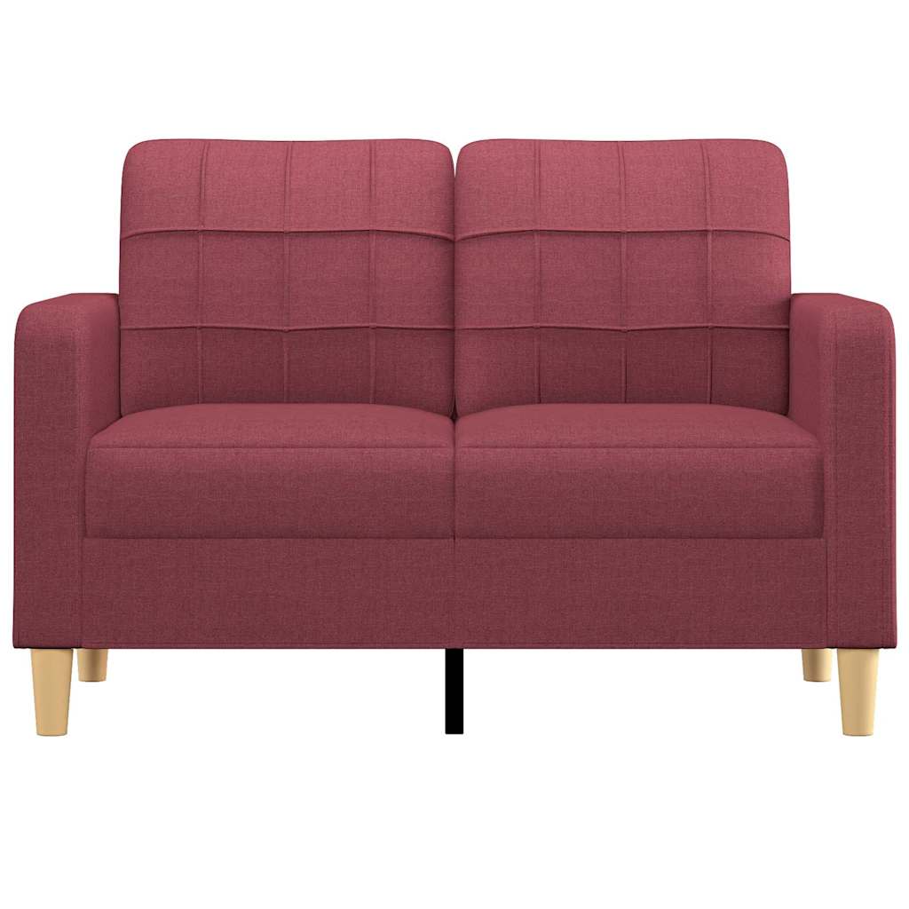 vidaXL Sofa 2-osobowa, winna czerwień, 120 cm, tapicerowana tkaniną