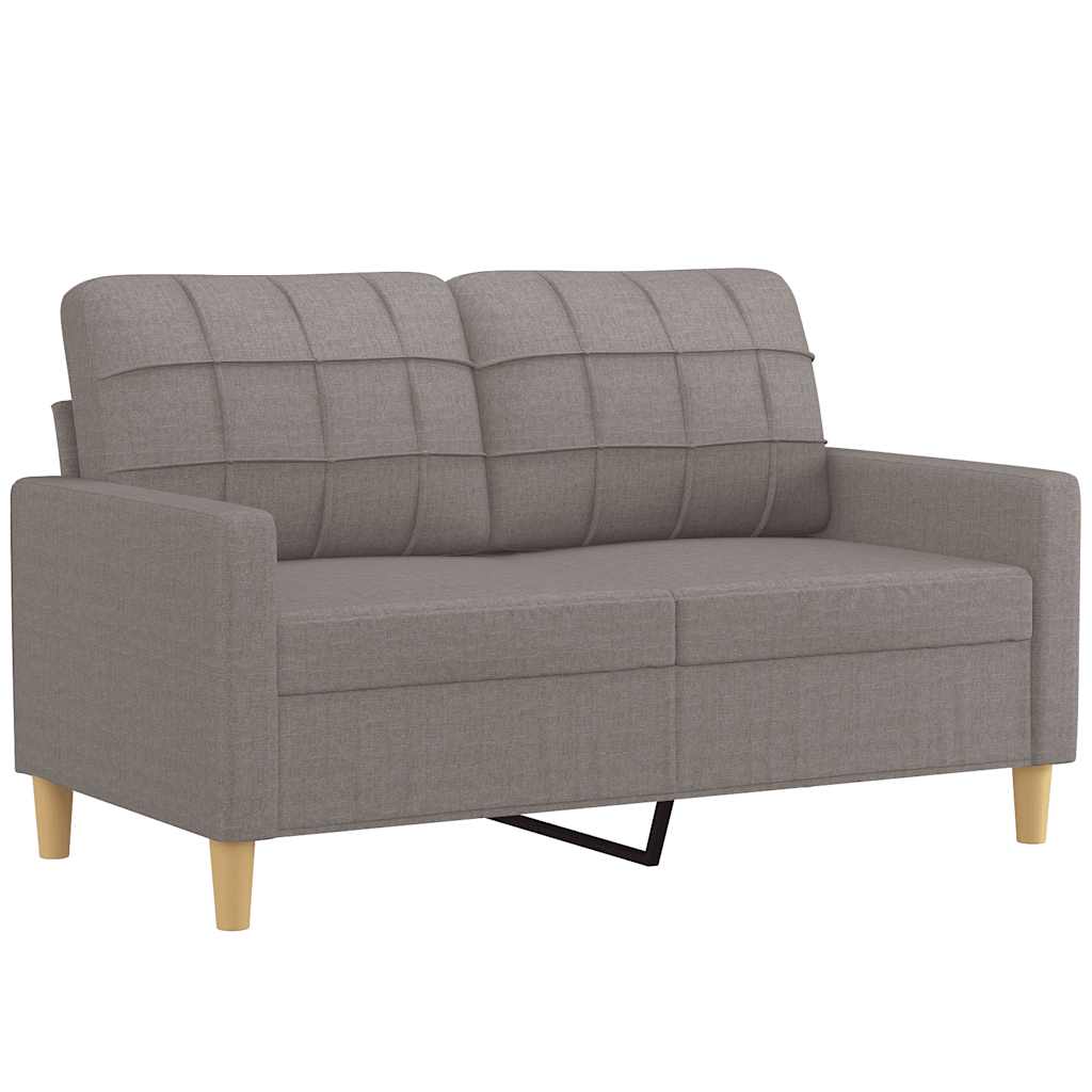 vidaXL Sofa 2-osobowa, kolor taupe, 120 cm, tapicerowana tkaniną