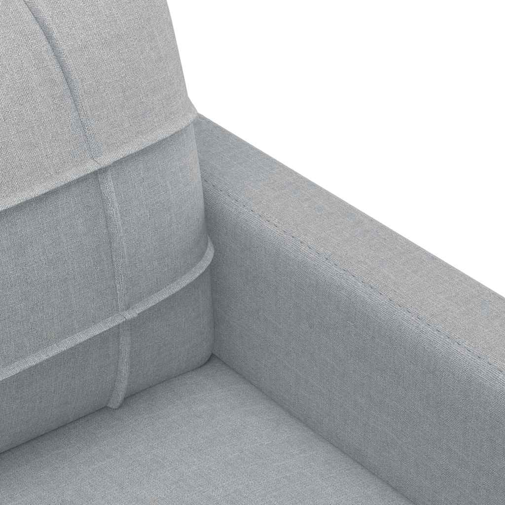 vidaXL Sofa 2-osobowa, jasnoszara, 140 cm, tapicerowana tkaniną