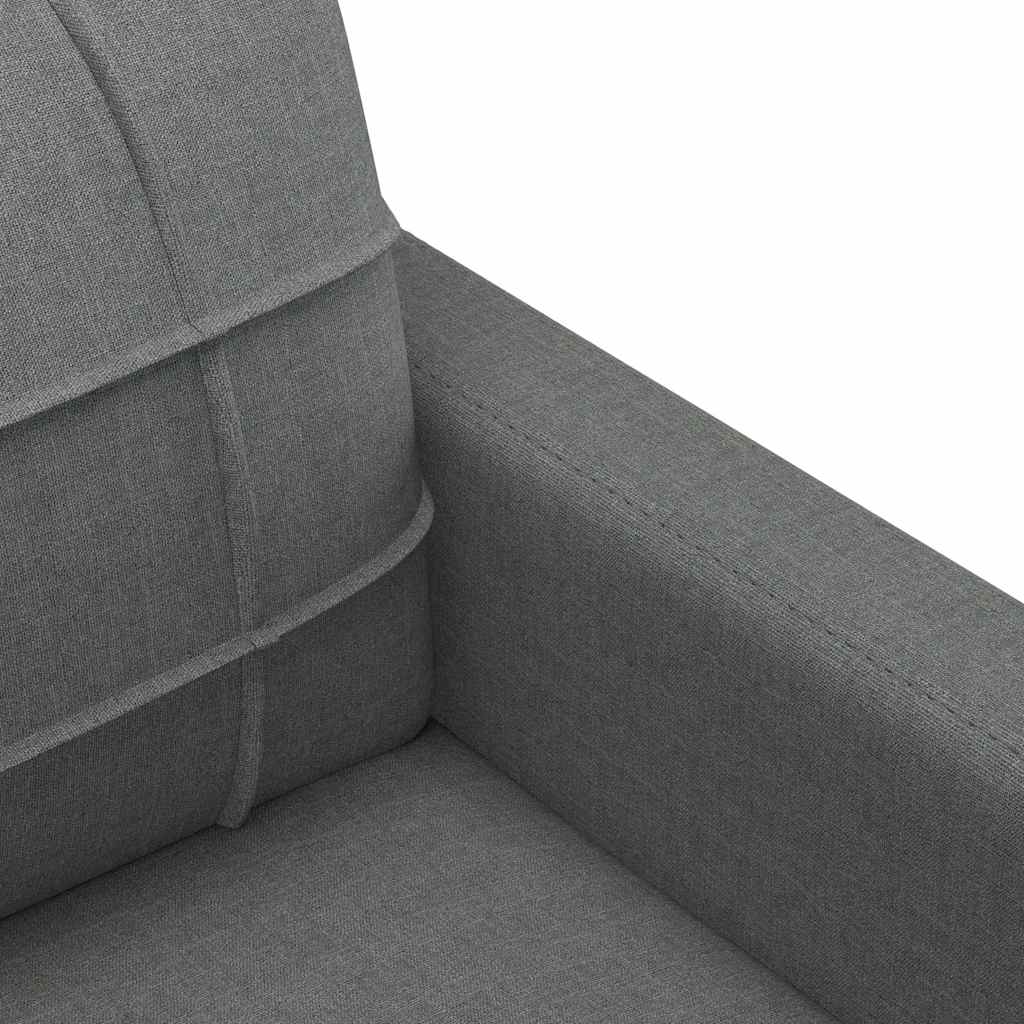 vidaXL Sofa 2-osobowa, ciemnoszara, 140 cm, tapicerowana tkaniną