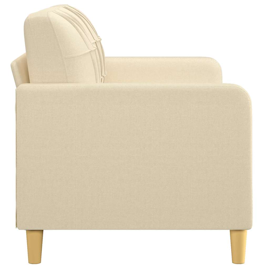 vidaXL 2-osobowa sofa, kremowa, 140 cm, tapicerowana tkaniną