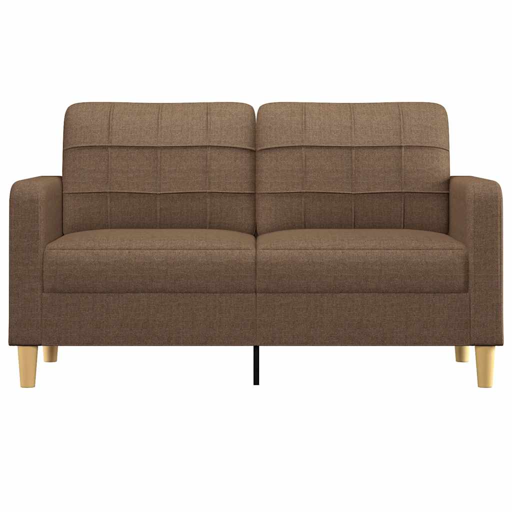vidaXL Sofa 2-osobowa, brązowa, 140 cm, tapicerowana tkaniną