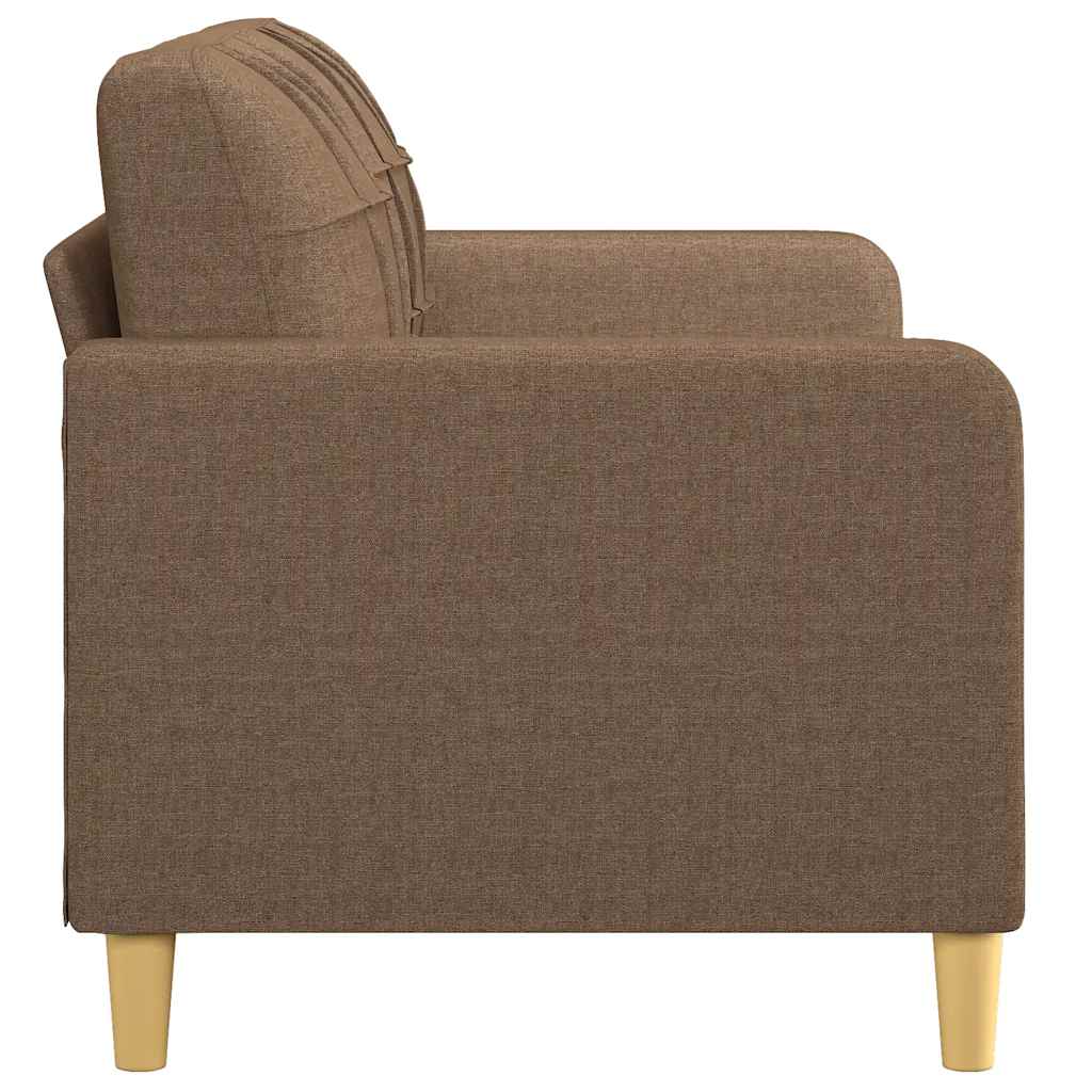 vidaXL Sofa 2-osobowa, brązowa, 140 cm, tapicerowana tkaniną