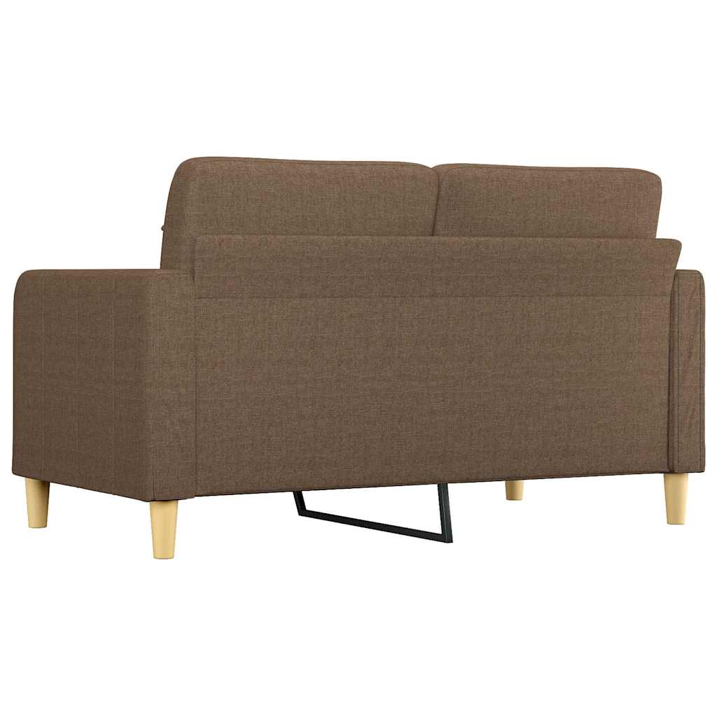 vidaXL Sofa 2-osobowa, brązowa, 140 cm, tapicerowana tkaniną