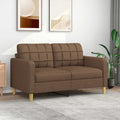 vidaXL Sofa 2-osobowa, brązowa, 140 cm, tapicerowana tkaniną