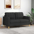 vidaXL Sofa 2-osobowa, czarna, 140 cm, tapicerowana tkaniną