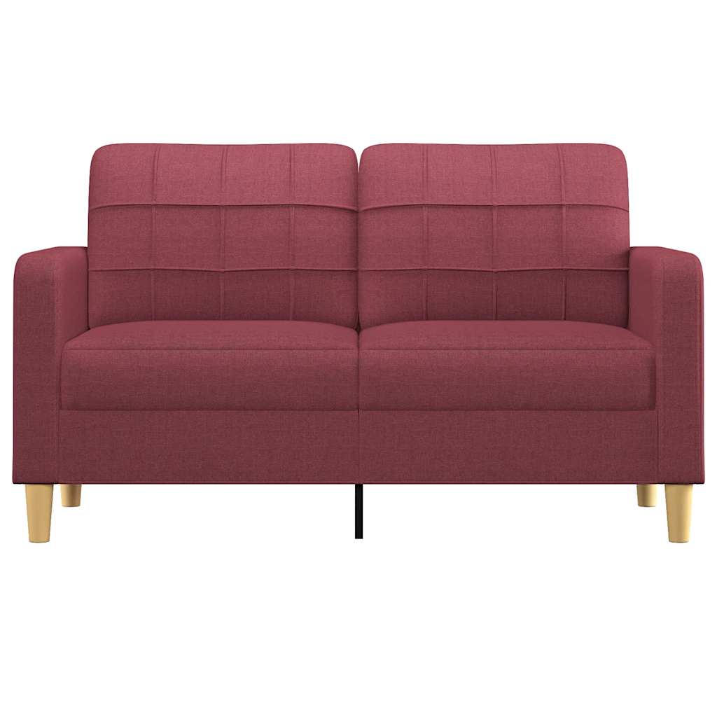 vidaXL Sofa 2-osobowa, winna czerwień, 140 cm, tapicerowana tkaniną