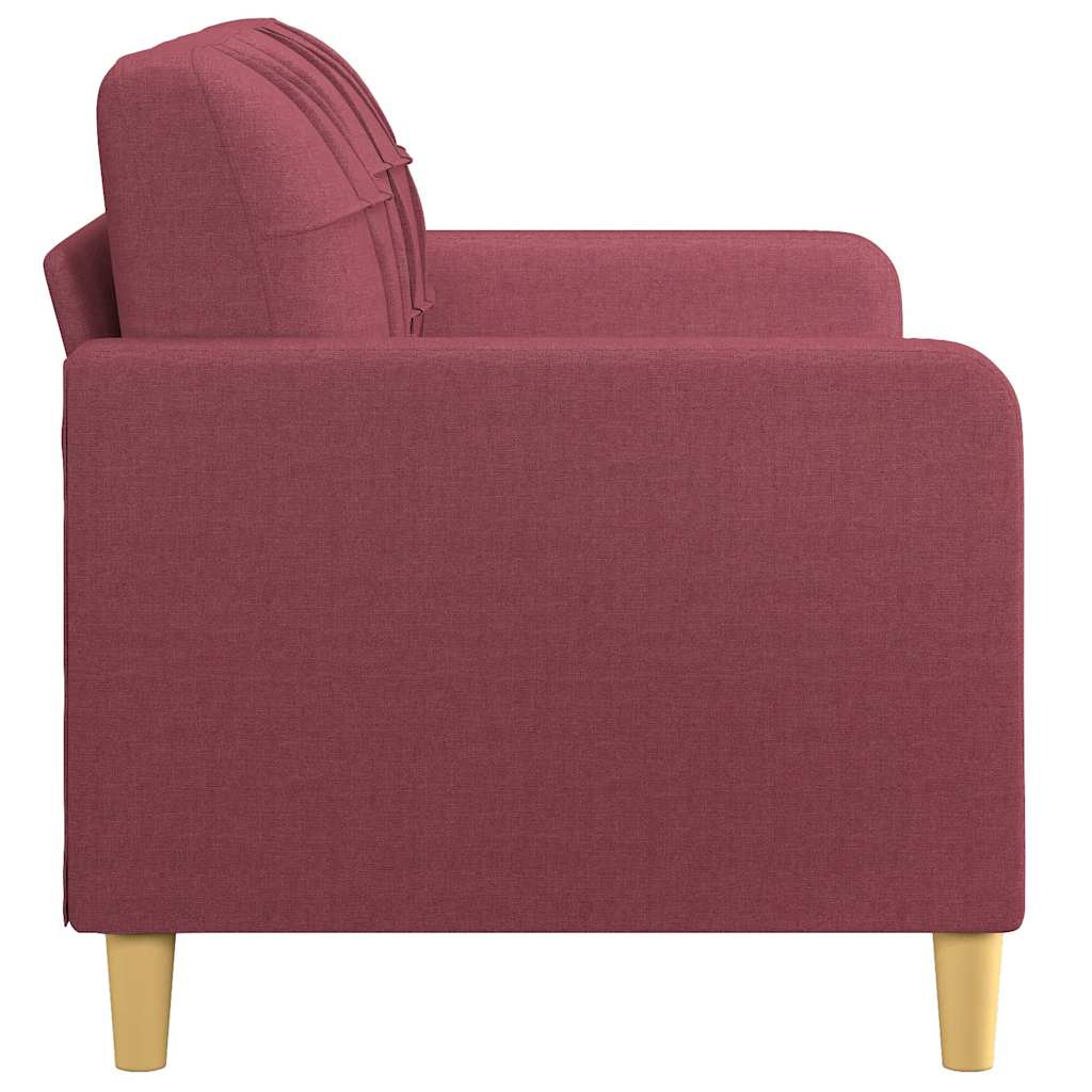 vidaXL Sofa 2-osobowa, winna czerwień, 140 cm, tapicerowana tkaniną