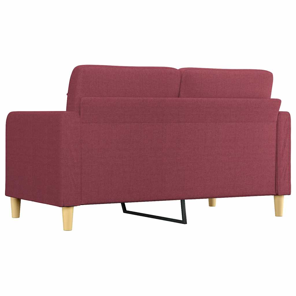 vidaXL Sofa 2-osobowa, winna czerwień, 140 cm, tapicerowana tkaniną
