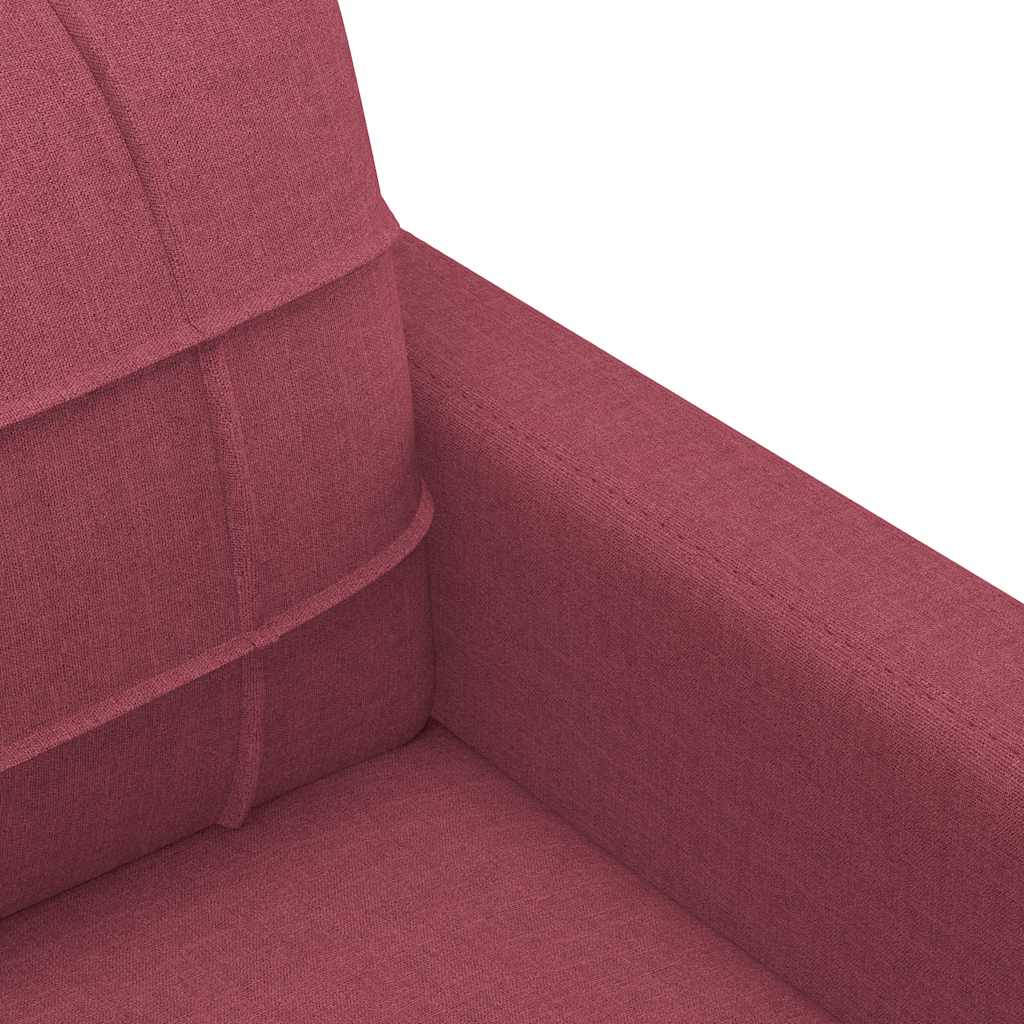 vidaXL Sofa 2-osobowa, winna czerwień, 140 cm, tapicerowana tkaniną