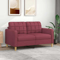 vidaXL Sofa 2-osobowa, winna czerwień, 140 cm, tapicerowana tkaniną