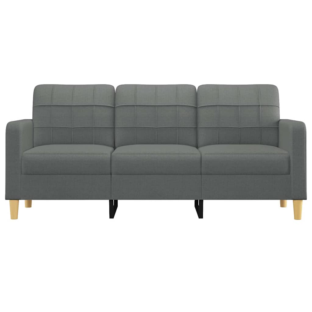 vidaXL Sofa 3-osobowa, ciemnoszara, 180 cm, tapicerowana tkaniną