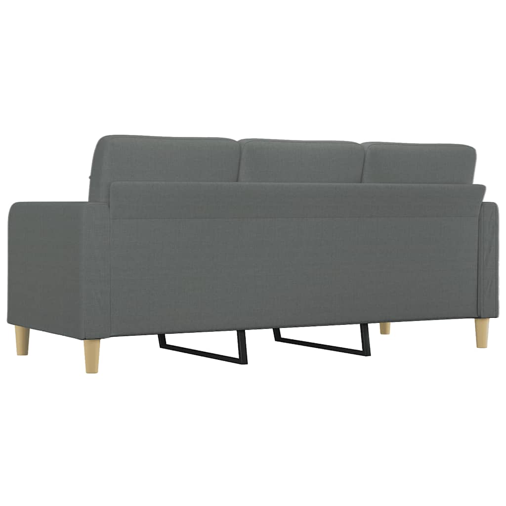 vidaXL Sofa 3-osobowa, ciemnoszara, 180 cm, tapicerowana tkaniną